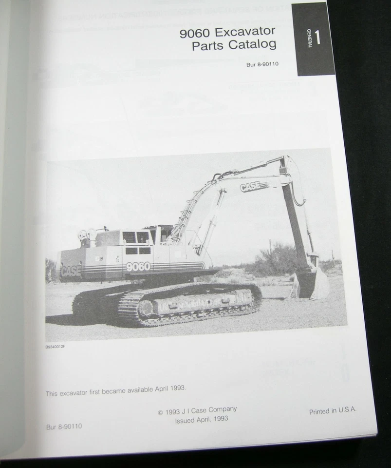 CASE 9060 Hydraulic Excavator Tractor Parts Manual Book Catalog List 8-90110 OEM - Image 2 of 4