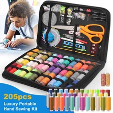 Travel Sewing Kit for Home - Threader Needle Tape Measure Scissor Thimble 205pcs