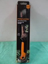 NEW Fiskars Orange/Black Food Gardening Harvesting Knife, Includes Sheath 340150