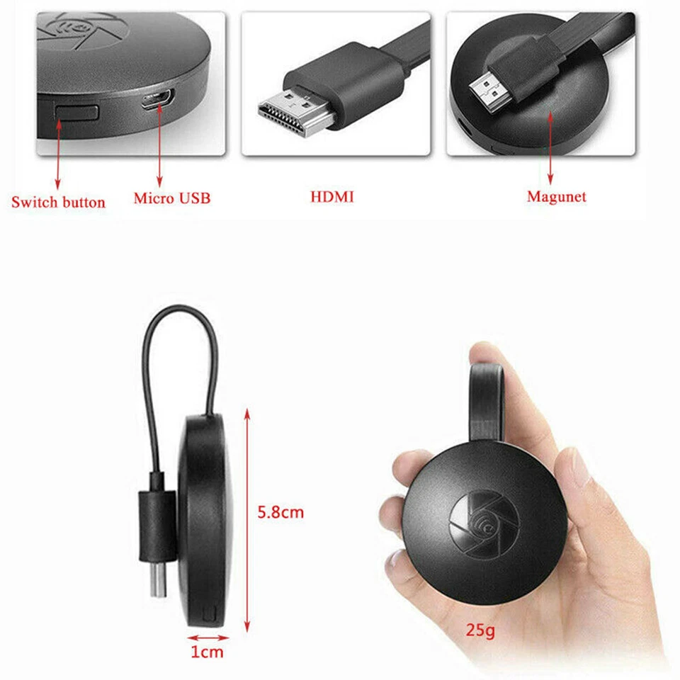 WiFi Drahtlose HDMI Display TV Dongle WiFi Wireless Display Receiver Adapter - Bild 4 von 4