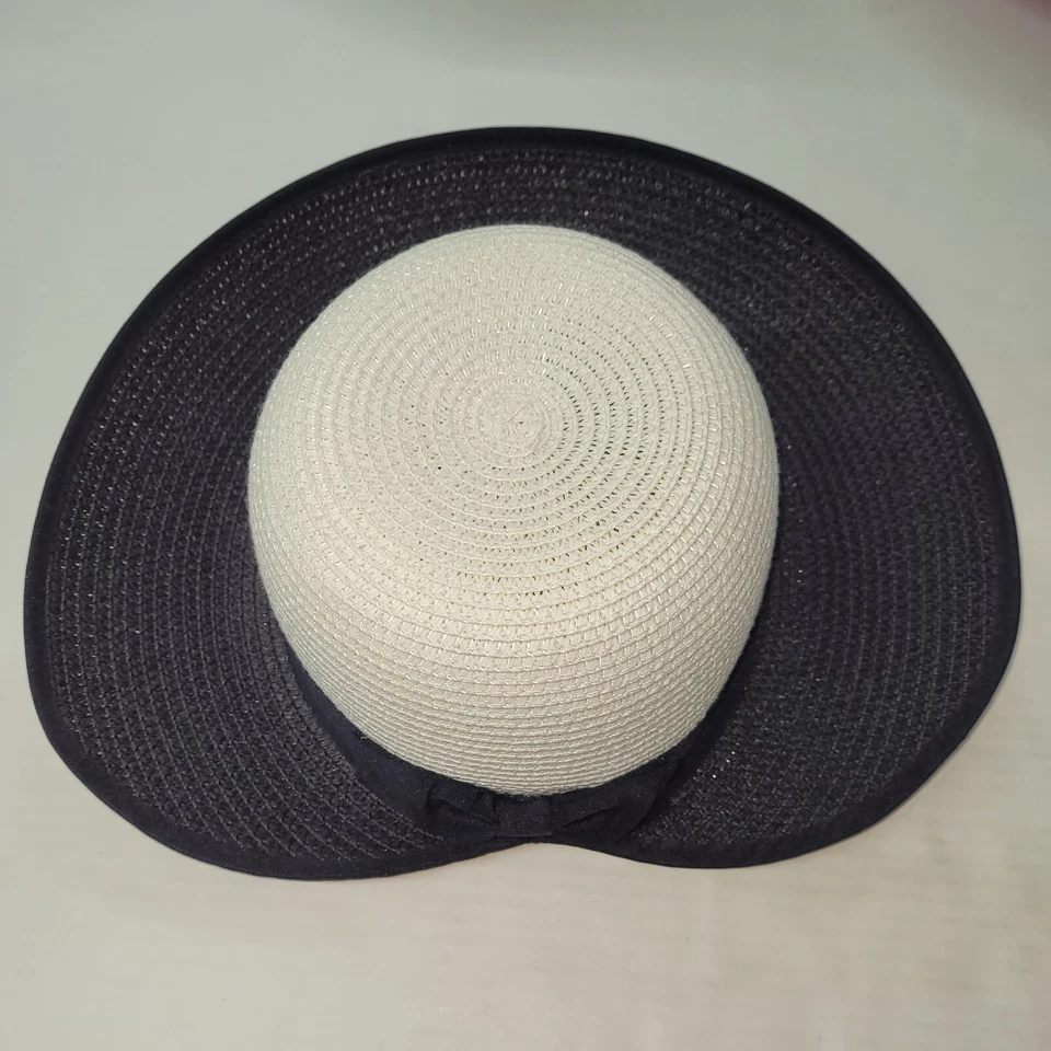 Magid Hats Womens Black White Straw Sun Outdoor Bow Derby Wedding - Image 3 of 4