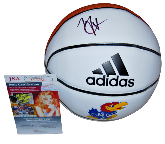 Mario Chalmers Autographed Signed Kansas Jayhawks () Mini 7" basketball JSA COA SS59921 