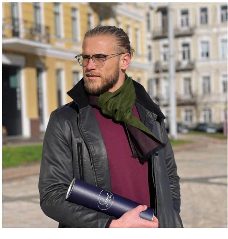 Scarf Sana, unique 100% silk, soft as wool  (unisex)