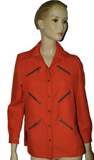 Sir James Vintage 70's 80's Sz M Red Snap Button Zippers Western Shirt Jacket