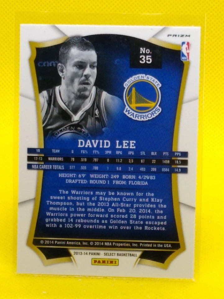 2013-14 Select SILVER PRIZM #35 David Lee - Image 2 of 2