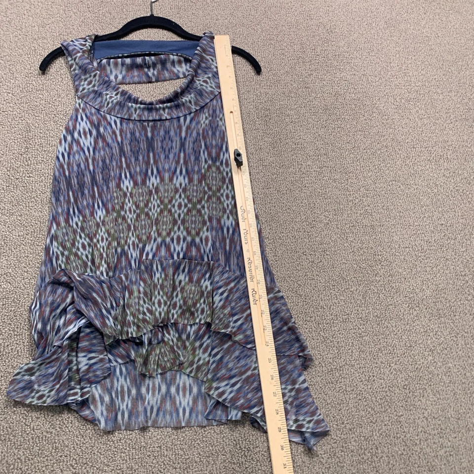 Top Weston Wear XS Festival Cuello Convertible Forrado AOP Vaquera Occidental Boho EE. UU. Foto 4 de 4