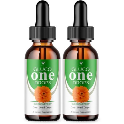 (2 Pack) Gluco One Blood Support Drops, GlucoOne Daily Health Formula (4oz)