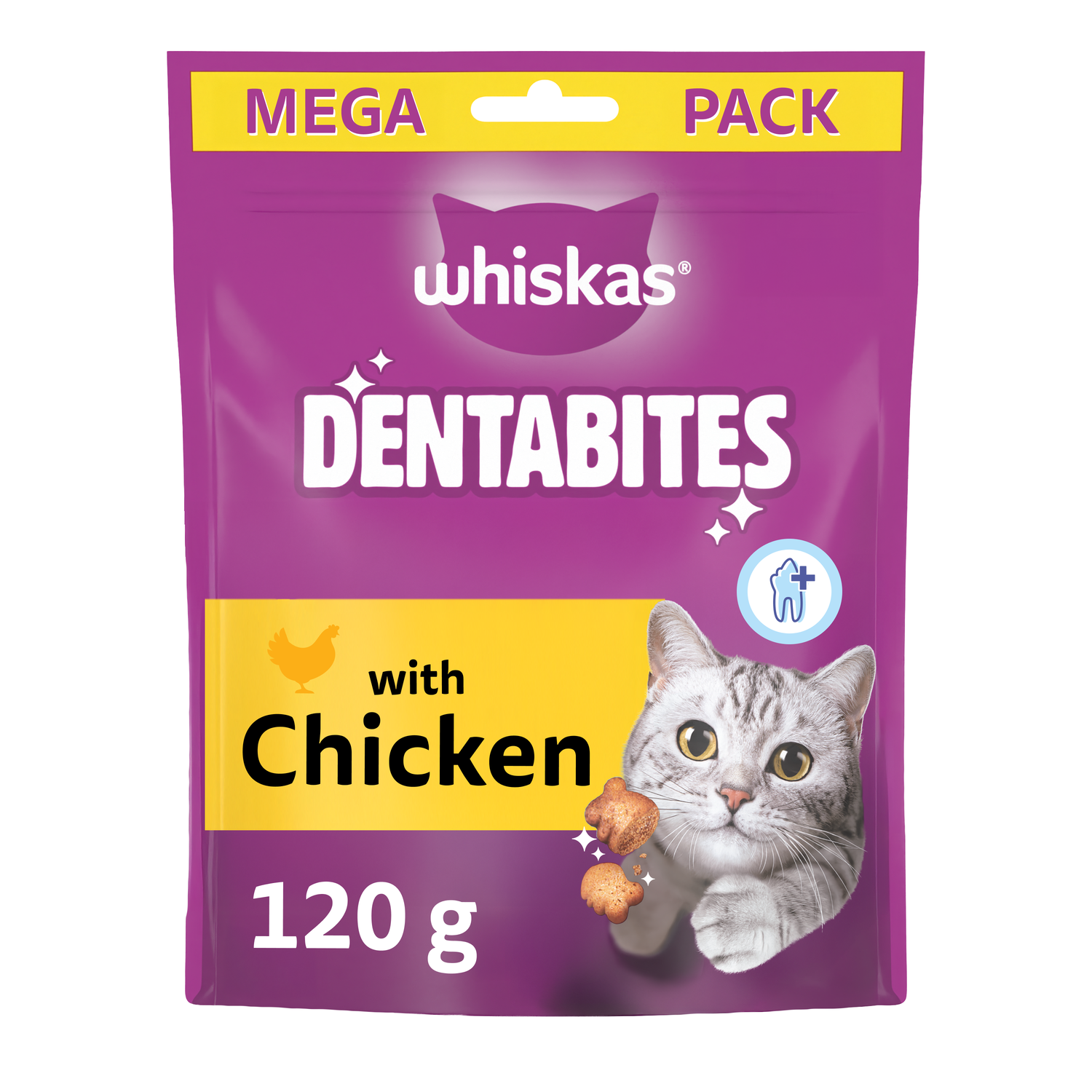 8 x 120g Whiskas Dentabites Cat Treats with Chicken - Image 2