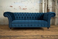 Designer Sofa Couch Polster Xxl 3 Sitzer Big Sofas Couchen Leder Textil Blau