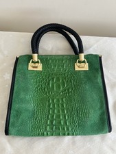 Borsa a tracolla in pelle camoscio verde italiano stampa coccodrillo manico superiore borsa lusso