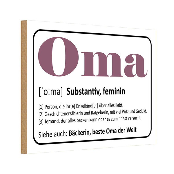 Holzschild 20X30 Cm Oma BäCkerin Beste Welt Opa Deko Geschenk Holz Schild-image