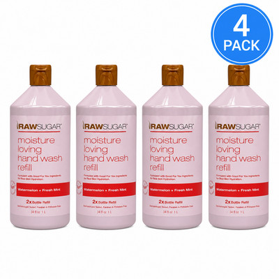 Raw Sugar Moisture Loving Hand Wash Refill 34 oz 4 Pack New
