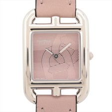 Hermès Cape Cod Dubletour CC1.310 SS SS & Leather QZ Pink-Face There are traces