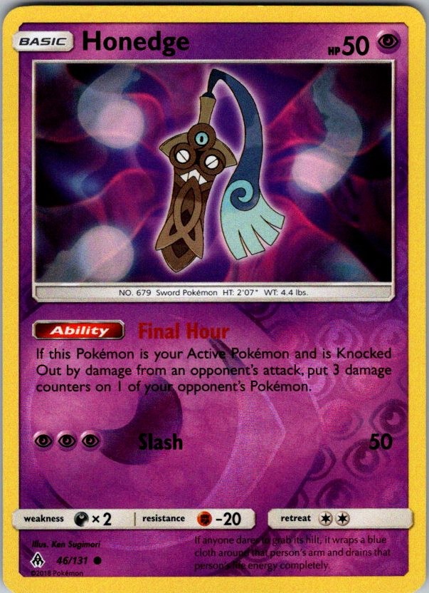 Honedge (46) Reverse Holo Common SM - Forbidden Light 46/131 MP