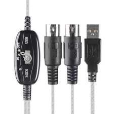 USB IN-OUT MIDI Interface Cable Converter to PC Music Keyboard Adapter Cable 1pc