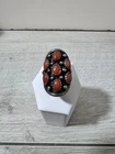 Vintage Navajo Ring Sterling Silver Coral Size 7
