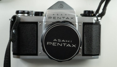 Asahi Pentax SV w/ Super Takumar 55mm F 1.8, Capital Light Meter, Leather Case