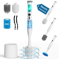 Electric Toilet Brush and Holder Set, 8 in 1 Electric Toilet Bowl Cleaning Ki...