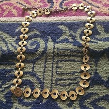 Gold Tone Link Chain Belt, Adjustable Extender, Lobster Clasp