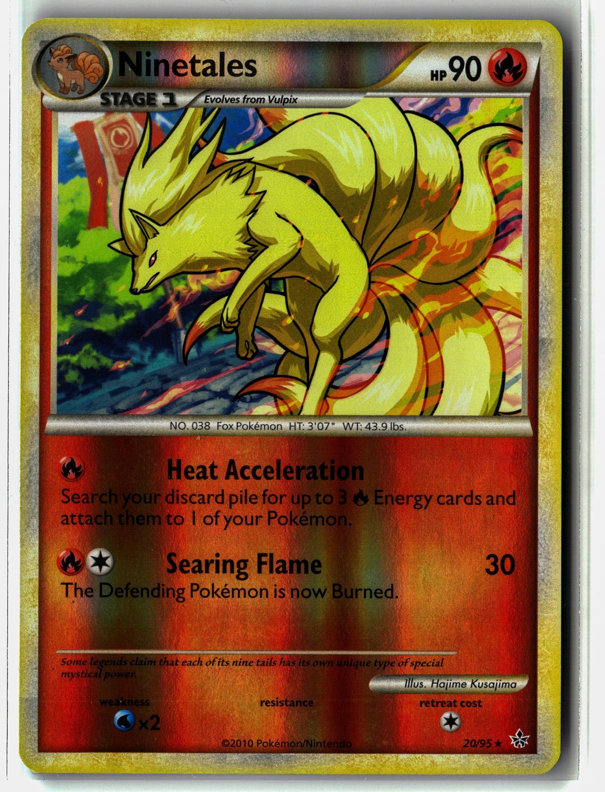 Ninetales ⭐️ 20/95 Reverse Holo Rare HGSS Unleashed 2010 Pokemon NM/LP