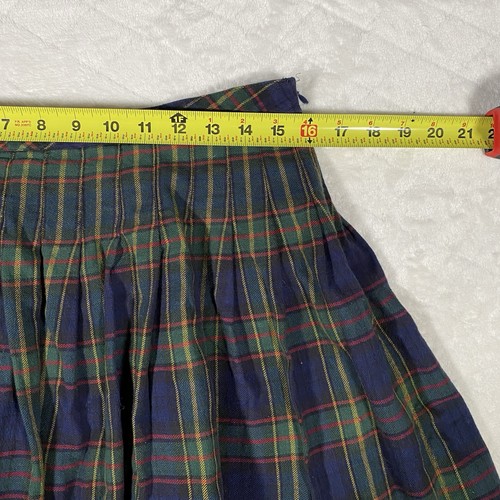 Vtg Y2K Gap Green Blue Plaid Tartan Pleated Mini Skirt Lined Preppy Women’s Sz 8 - Picture 8 of 8