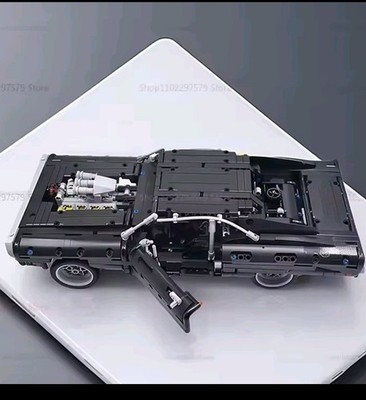 Technic Black Muscle Car Building Set with Opening Doors & Detailed Engine