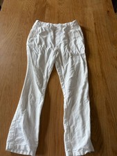 Janie and Jack Boys 6 White Linen Blend Pull On Pants