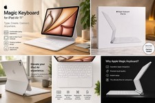 Apple Magic Keyboard Folio/Case for iPad Air 11" White, Built-In Touchpad