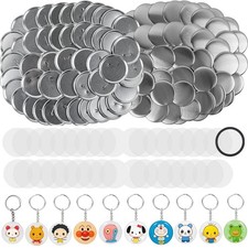 Button Maker Supplies, 100 Sets 58mm/2.25 inch Pin Making Kit 58MM, sliver