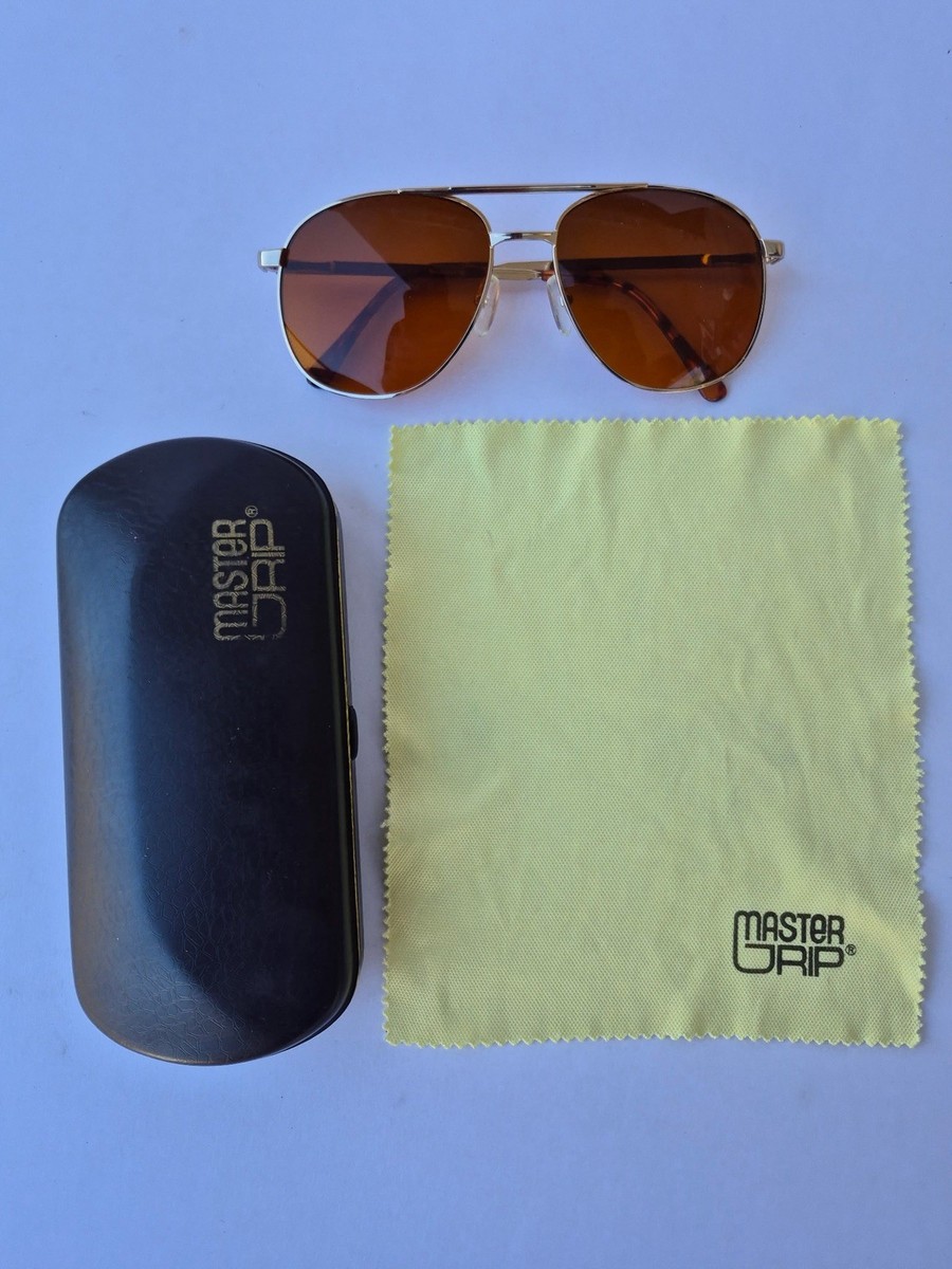 Vintage Master Grip Aviator Sunglasses W/Case/ OG Yellow  display picture 1