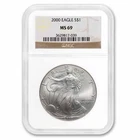 2000 SILVER EAGLE NGC MS 69  ~~ BROWN LABEL  ~~ NO SPOTS ~~ PRISTINE (X)