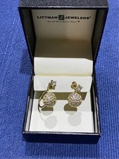 Looped Stud Crystal Ball Earrings