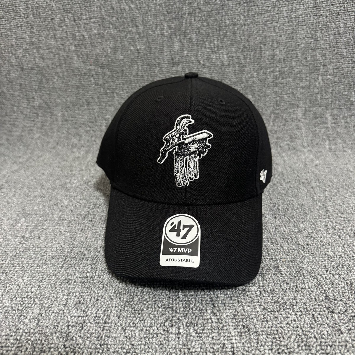 '47 Brand MVP Black Baseball Cap Strapback Curved Brim OSFA Hat