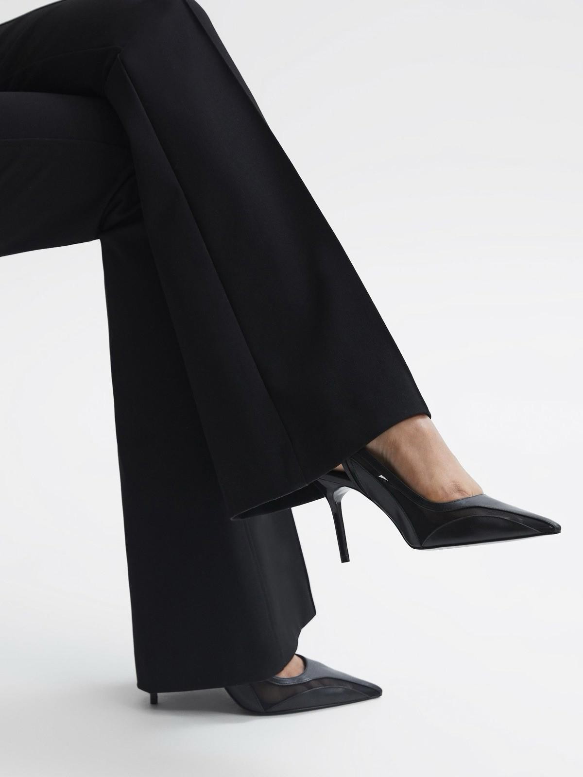 Reiss Ellie Slingback Pointed Toe Pumps in Black 6.5 image 3