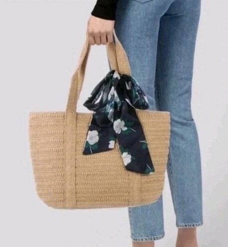 Draper James Everyday Straw Bag Tote Beach Ocean Vacation 15"x10"x5"