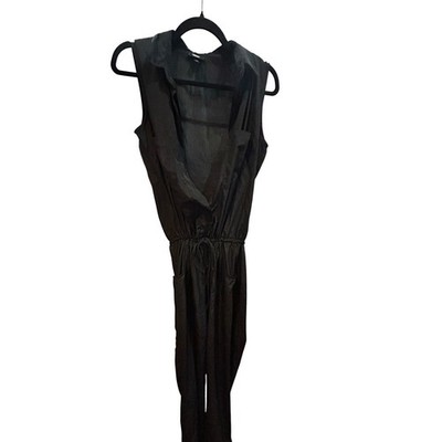 Mossimo Black Jumpsuit Size Medium M Sleeveless Drawstring Waist Pockets