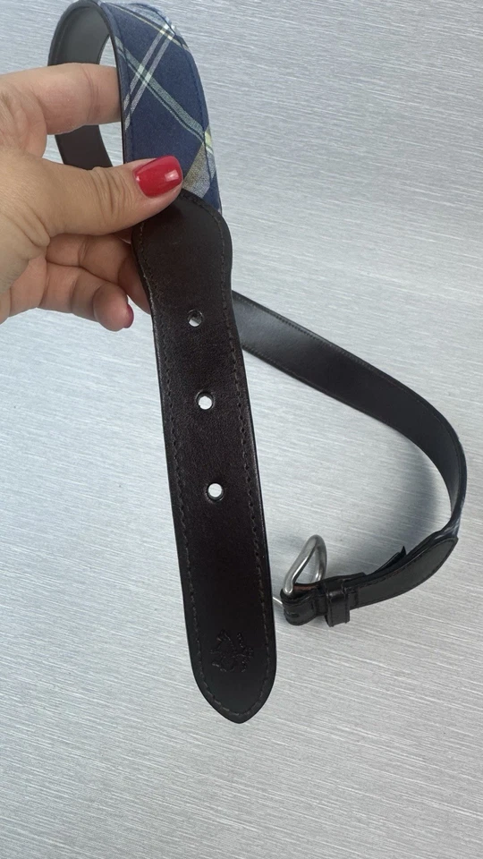 Brooks Brothers Women’s Belt Size L 100% Cotton Genuine Leather - Image 3 of 4