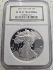 2007-W American Silver EAGLE $1 Dollar PROOF Coin ~ NGC PF70 Ultra Cameo