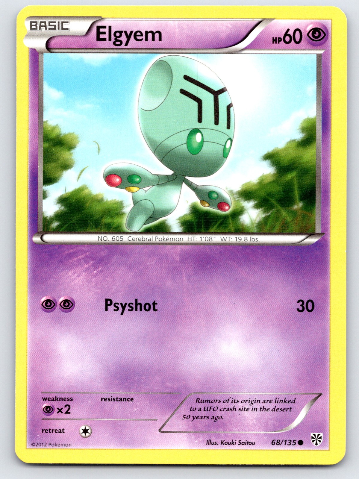 Elgyem (68) - Plasma Storm 68/135 - MP Condition