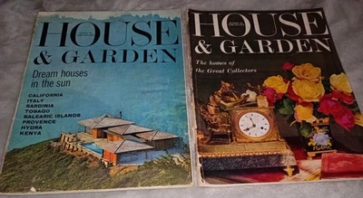 HOUSE AND GARDEN x 2 1960s Interior Design 1962 1965 VINTAGE Style Architecture - Image 1 of 4