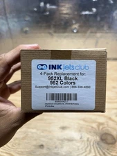 Ink Jets Club 4-Pack Replacement Ink, 952 XL Black, 952 Cyan, Magenta, Yellow