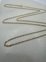 14K Solid Gold 17.5” Fine Twisted Rope Chain Necklace 1MM Width