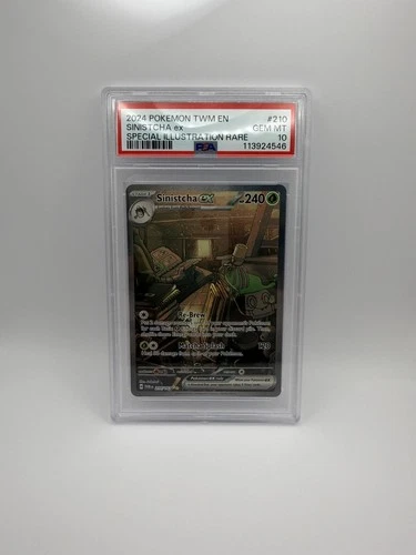 Pokemon TCG Sinistcha ex 210/167 TWM Special Illustration Rare Card - PSA 10