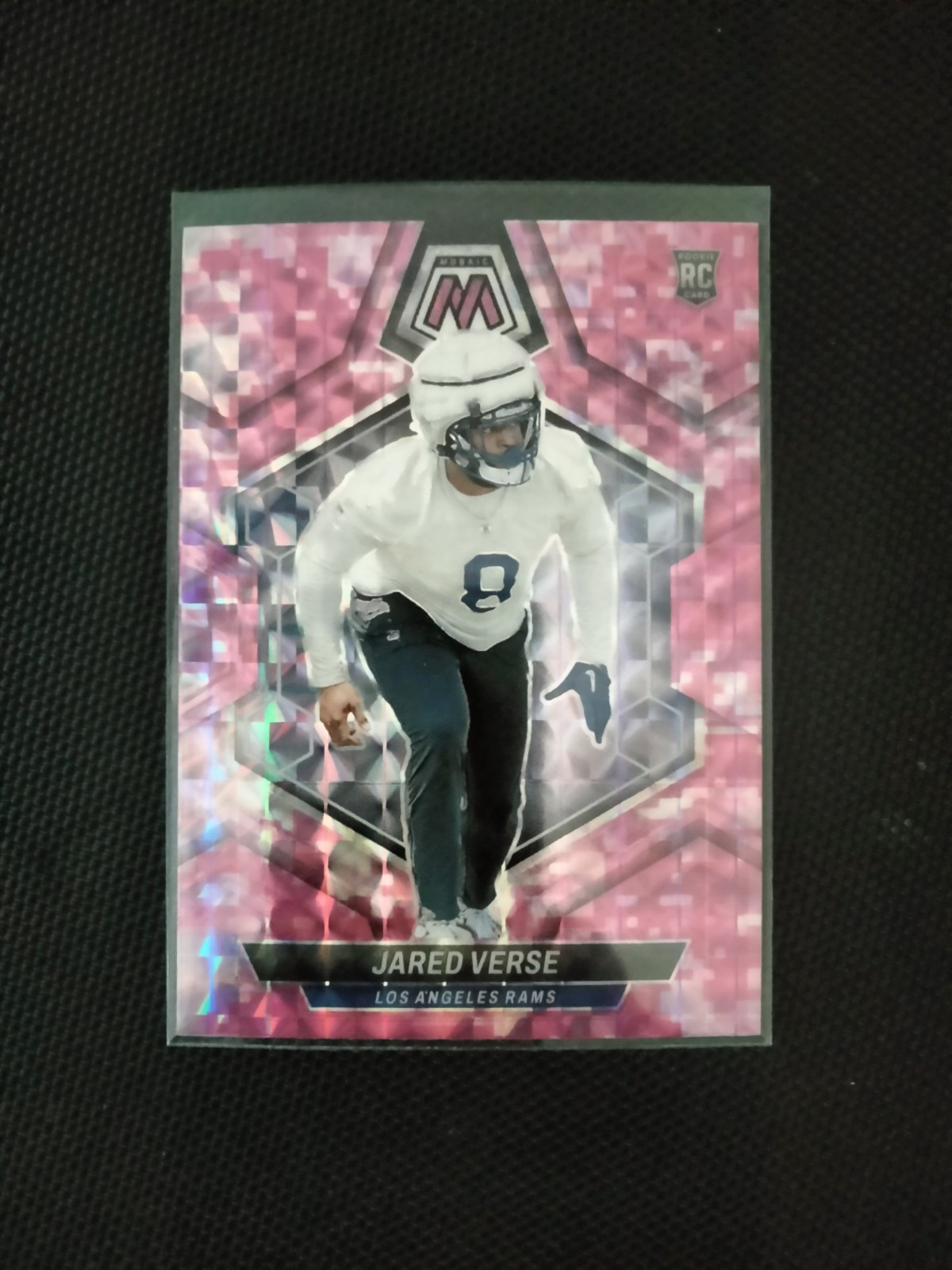 2024 Panini Mosaic - Rookies Pink Camo Mosaic Prizm #319 Jared Verse (RC)