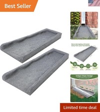 2 Pack Rubber Downspout Splash Block Rain Gutter Down Spout Drain Trays Gray