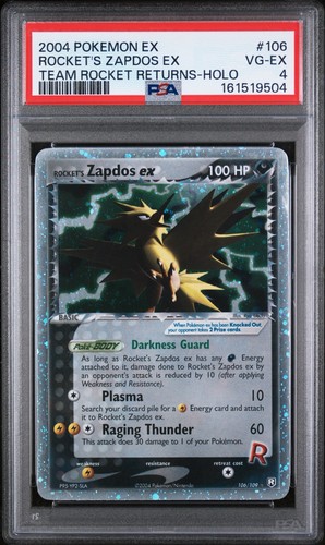 Rocket's Zapdos ex graded PSA 4 for sale on eBay