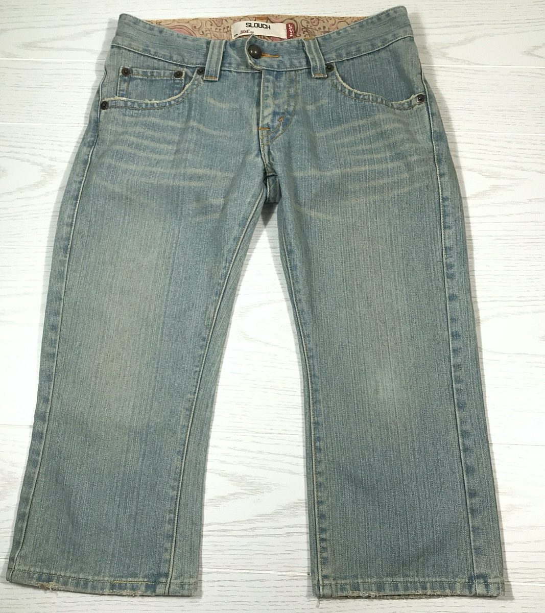 00s 04s LEVI’S 504 faded baggy jeans W33 Vintage Levi's 504 Slouch Jeans Women 9 Blue Faded Crop Denim