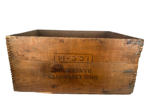 Vintage Wood Crate Box High Explosives Dynamite Box National Powder Company