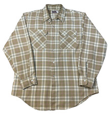 Vintage 70s Big Mac Men  s Plaid Button-Up Long Sleeve Shirt Brown Size Large