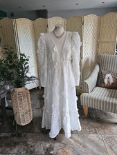 ASOS EDITION 3D Floral Lace Boho Maxi Dress w Cut Out Back in White M 12 40
